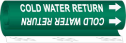 Wrap Around Pipe Marker: COLD WATER RETURN8" H x 5" W, Fits Pipes 0.5" Dia. Thru 1.375" Dia.