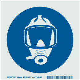 BradyGlo Glow-in-the-Dark Breathing Apparatus Sign 6 Inch x 6 Inch