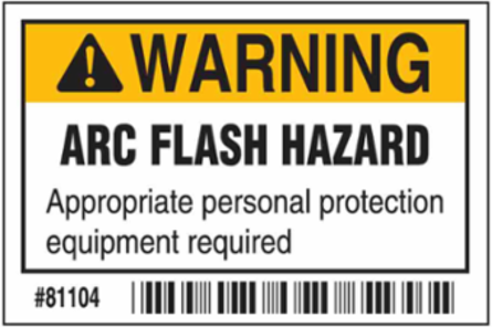 Arc Flash Labels - Self-Sticking Polyester, 2 Inch x 3 Inch, Roll of 100, Black/Orange