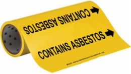 Roll Form Pipe Marker: CONTAINS ASBESTOS, 12" W x 30' L