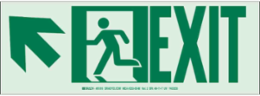 BradyGlo EXIT Sign, 5 Inch H x 14 Inch W, Glow in the Dark, Aluminum