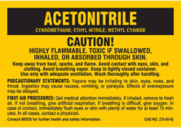 CAUTION! HIGHLY FLAMMABLE. TOXIC IF SWALLOWED, INHALED OR ABSORBED THROUGH SKIN…, 2" H x 2" W, Black on Yellow