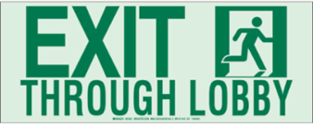 BradyGlo Exit Sign 14 Inch H x 18 Inch W, Glow in the Dark, High Adhesion