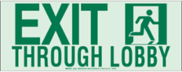BradyGlo Exit Sign 14 Inch H x 18 Inch W, Glow in the Dark, High Adhesion