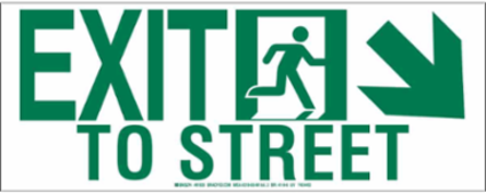 BradyGlo NYC Approved Exit Sign, 7 Inch H x 18 Inch W, Glow in the Dark