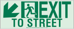 BradyGlo Exit Sign with Running Man, 7 Inch H x 18 Inch W, Glow in the Dark, Self-Adhesive