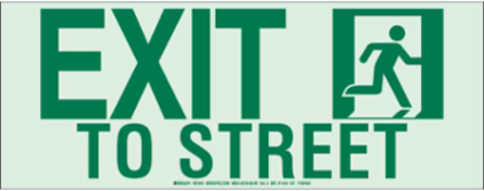 BradyGlo Exit Sign with Running Man, 14 Inch H x 18 Inch W, Glow in the Dark