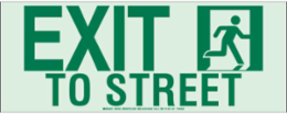 BradyGlo Exit to Street Sign, 7 Inch H x 18 Inch W, Glow in the Dark, Phosphorescent Aluminum