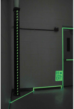 BradyGloTM Glow-In-The-Dark Egress Marking Tape, 1 Inch x 50 ft, Phosphorescent Polyester