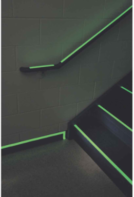 BradyGlo NYC Glow-In-The-Dark Marking Tape, 1 Inch x 250 ft, Phosphorescent Polyester
