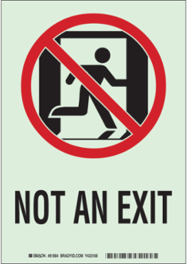 Not An Exit Sign, 10" H x 7" W x 0.045" D