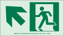 BradyGlo Exit Sign with Running Man, 5 Inch H x 9 Inch W, Glow in the Dark, Polyester