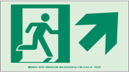 BradyGlo NYC Approved Exit Sign, 5 Inch H x 9 Inch W, Glow in the Dark, Self-Adhesive
