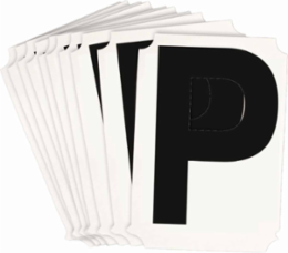 8215 Series Uppercase Number and Letter Labels, - 3" H, Black, P