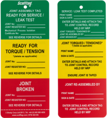 3 Part Joint Tag, 7.625 Inch x 3.25 Inch, Polypropylene, Multi-Color