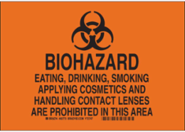 Biohazard Prohibited Activity Sign, 7 Inch x 10 Inch, Polyester, Permanent Adhesive