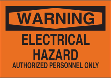 WARNING Electrical Hazard Authorized Personnel Only Sign, 10" H x 14" W x 0.006" D, Polyester