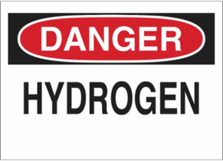 DANGER Hydrogen Sign, 7" H x 10" W x 0.006" D, Polyester