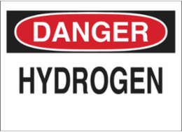 DANGER Hydrogen Sign, 7" H x 10" W x 0.006" D, Polyester