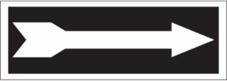Right Arrow Sign, 3.5" H x 10" W x 0.006" D, Polyester