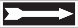Right Arrow Sign, 3.5" H x 10" W x 0.006" D, Polyester