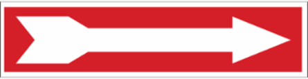 Right Arrow Sign, 3.5" H x 14" W x 0.006" D, Polyester