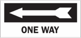 One Way Sign, 6.5" H x 14" W x 0.006" D, Polyester, Arrow Direction: Left