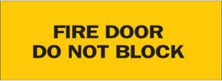 Fire Door Do Not Block Sign, 3.5" H x 5" W x 0.006" D
