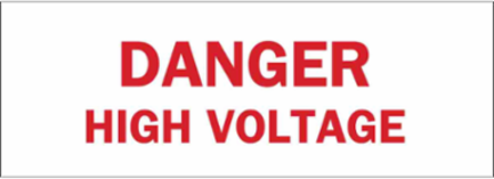 DANGER High Voltage Sign, 5" H x 14" W x 0.006" D, Polyester