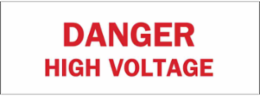 DANGER High Voltage Sign, 5" H x 14" W x 0.006" D, Polyester