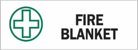 Fire Blanket Sign, 3.5" H x 10" W x 0.006" D, Polyester