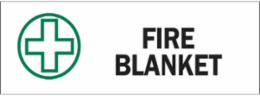 Fire Blanket Sign, 3.5" H x 10" W x 0.006" D, Polyester
