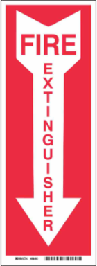 BradyGlo Fire Extinguisher Sign 14 Inch H x 5 Inch W, Glow-in-the-Dark, Polystyrene