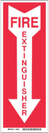 BradyGlo Fire Extinguisher Sign 14 Inch H x 5 Inch W, Glow-in-the-Dark, Polystyrene