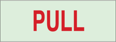 BradyGlo Pull Sign, 2.5 Inch H x 7 Inch W, Glow in the Dark, Polystyrene