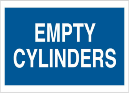 Empty Cylinders Sign, 10" H x 14" W x 0.006" D, Polyester