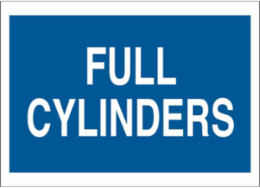 Full Cylinders Sign, 7" H x 10" W x 0.006" D, Polyester