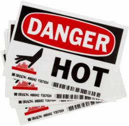 Hot W/Picto 5/Package, 3.5" H x 5" W x 0.006" D, Polyester