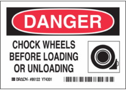 DANGER CHOCK, Pack of 5 Labels