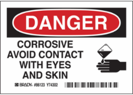 CORROSIVE, Pack of 5 Labels, Polyester