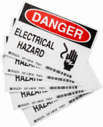 DANGER Electrical Hazard Sign, 3.5 Inch H x 5 Inch W x 0.006 Inch D, Polyester