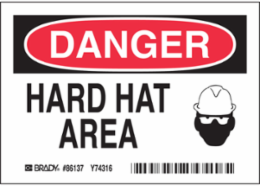 HARD HAT AREA, Pack of 5 Labels
