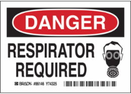 RESPIRATOR Required, Pack of 5 Labels