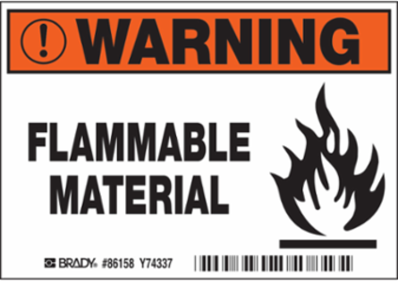 FLAMMABLE, 3.5" H x 5" W x 0.006" D, Pack of 5 Labels