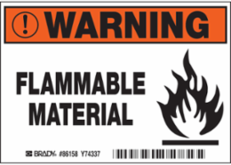 FLAMMABLE, 3.5" H x 5" W x 0.006" D, Pack of 5 Labels