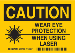 WEAR EYE PROTECTION WHEN USING LASER, Pack of 5 Labels