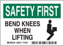 SAFETY FIRST, Pack of 5 Labels, 3.5" H x 5" W x 0.006" D, Pack of 5 Labels, Polyester