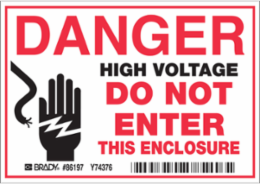 DANGER HIGH, Pack of 5 Labels, Polyester