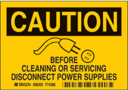 Safety Label BEFORE, 3.5 in H x 5 in W, Polyester, Permanent Adhesive