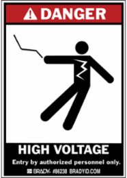 HIGH VOLTAGE, Pack of 5 Labels, 3.5 " H x 5 " W x 0.006 " D